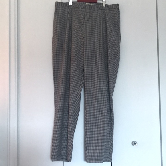 Women's Eddie Bauer Black and White Gingham Cotton Pant, Size 16 - Picture 1 of 11